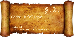 Gedai Káldor névjegykártya
